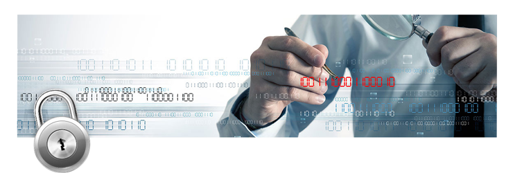 man inspecting binary code