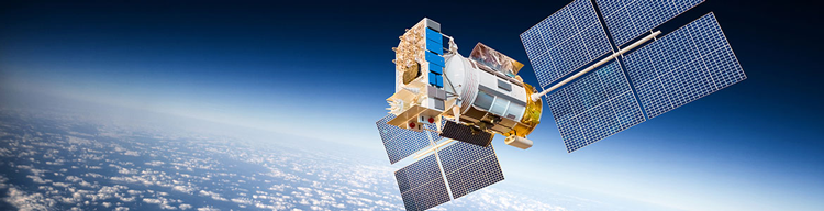 Satellite orbiting the atmosphere